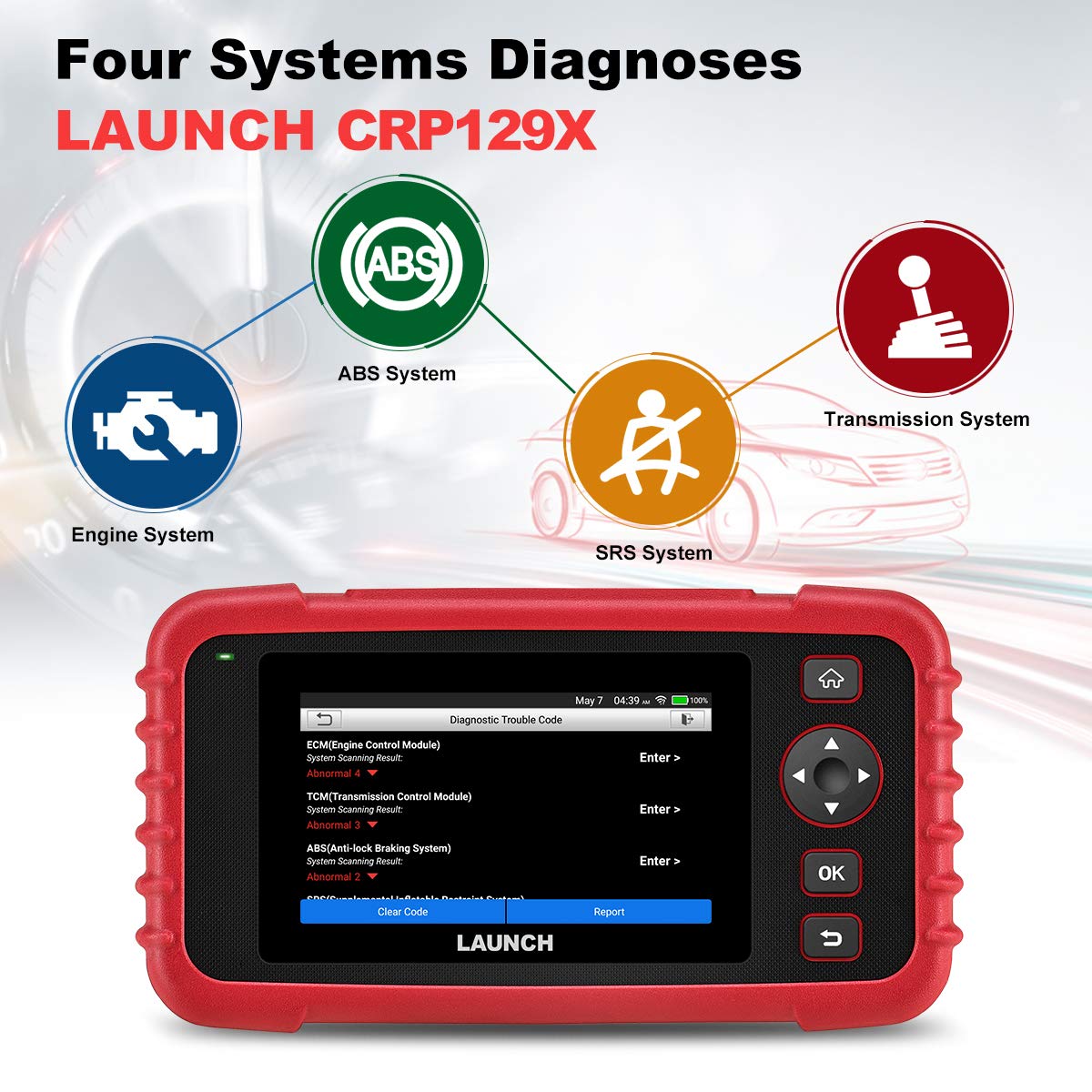 LANCIO CRP129X OBD2 Scan Tool Android basato aggiornato da CRP129, 4 diagnosi di sistema con olio Reset, EPB/SAS/TPMS e servizio di accelerazione, AutoVIN per piccoli negozi e fai da te