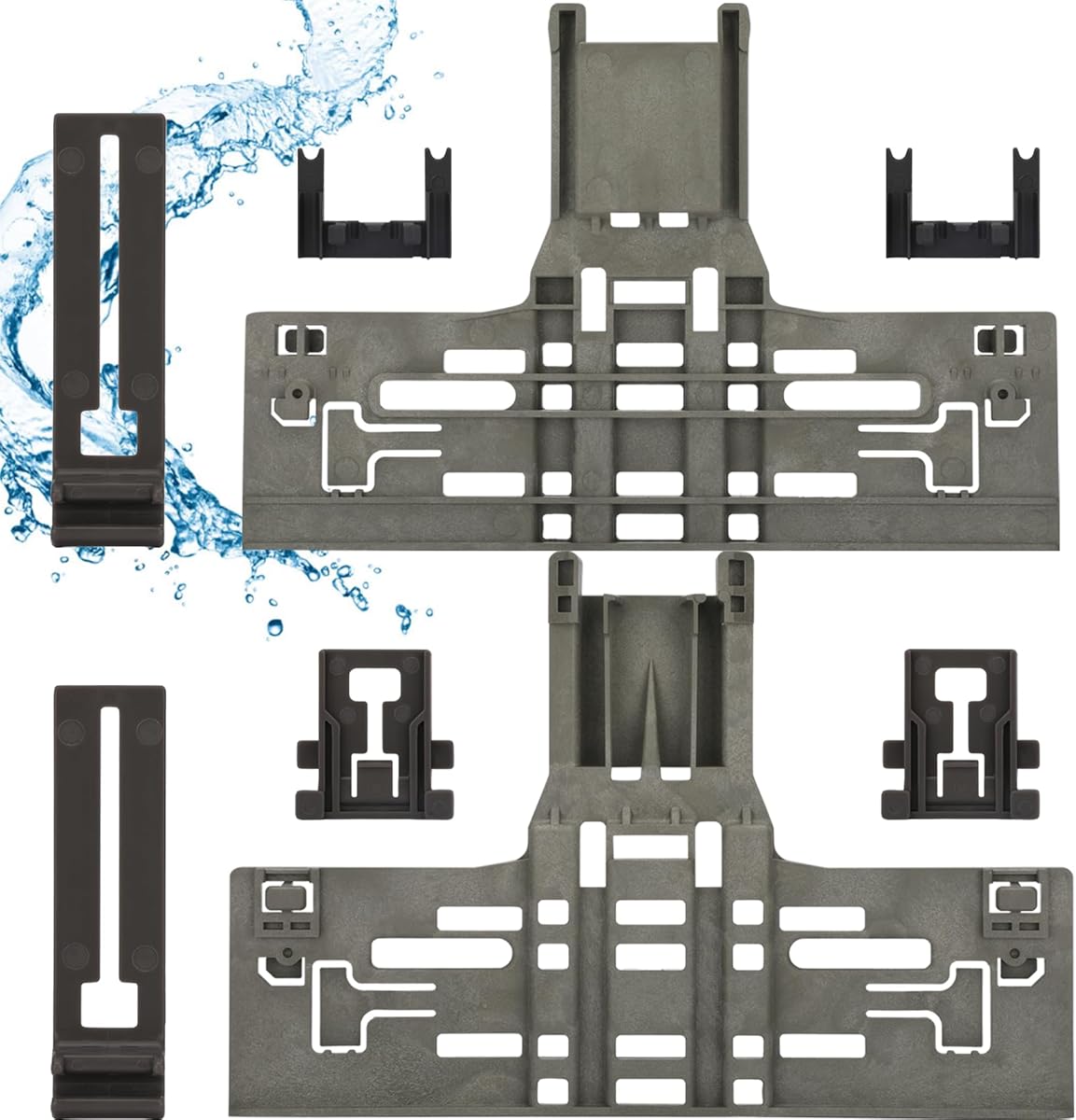 UPGRADED WPW10546503 W10546503 Dishwasher Top Rack Adjuster Parts with W10195840 & W10195839 & W10250160 Upper Parts Replacement for KitchenAid Kenmore Maytag Whirlpool Dishwasher Parts (8 Packs)
