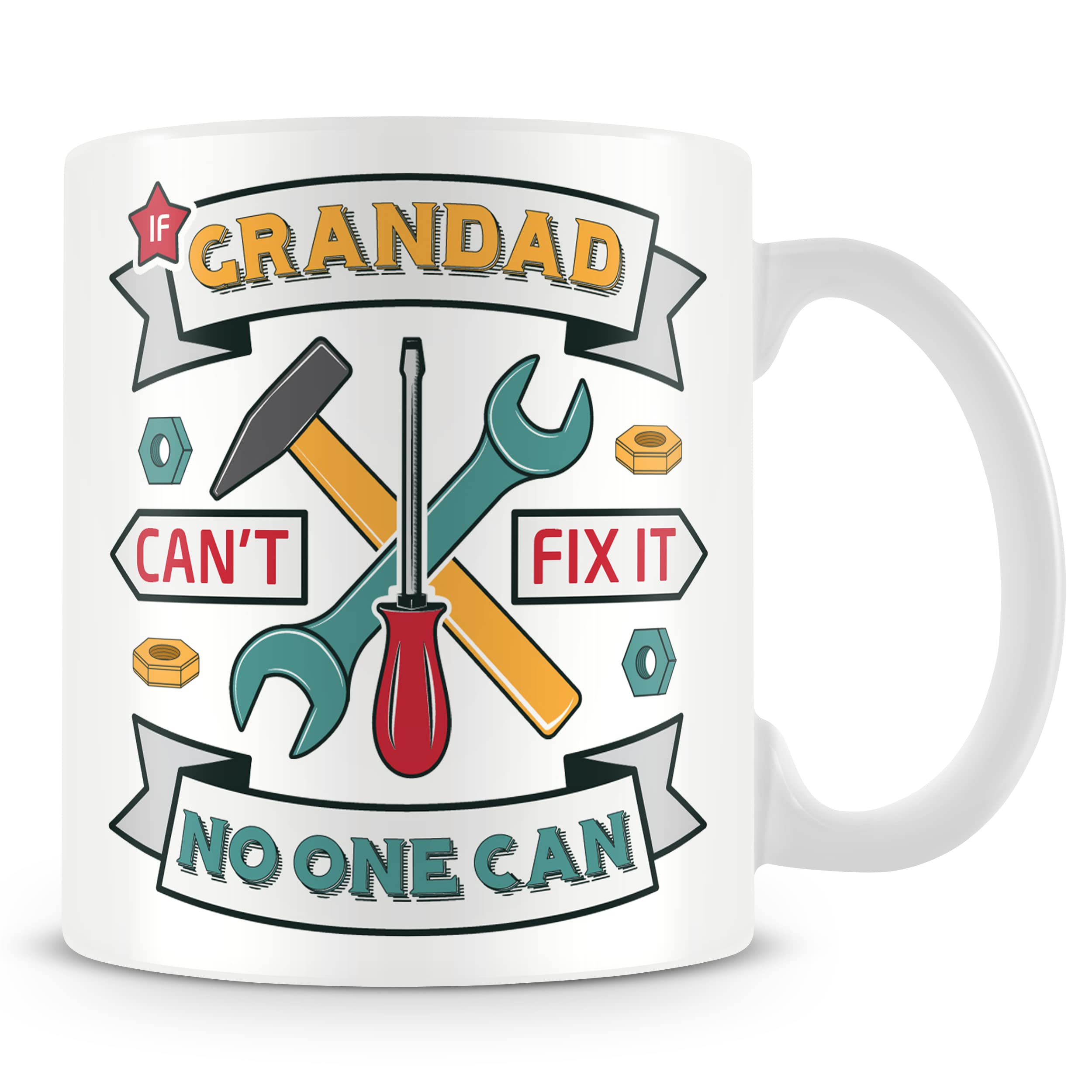 Funny Grandad Mug – If Grandad Can't Fix It No One Can – Fathers Day Mug, Grandpa Mugs from Grandchildren — image 1