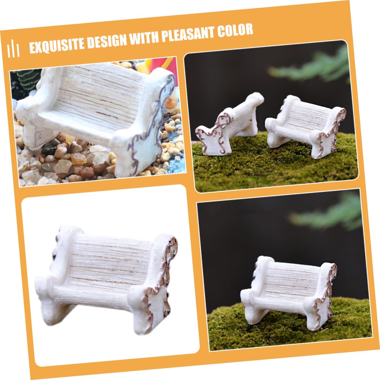 BESPORTBLE 6pcs Mini Resin Chair Statues White Decorative Furniture