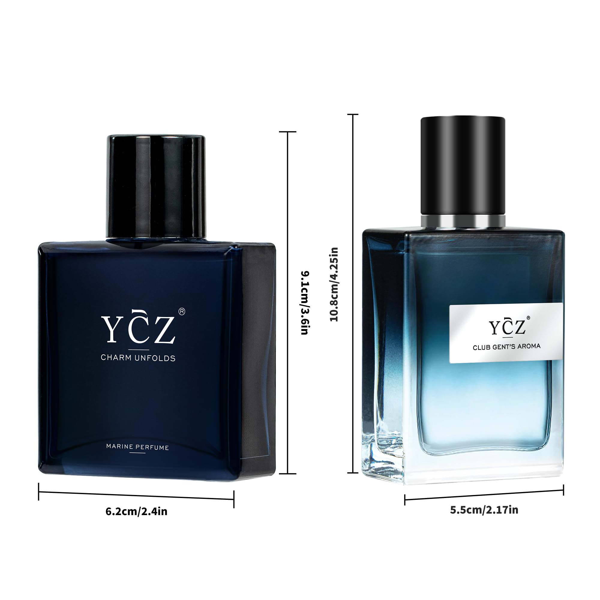 Ycz Parfüm Herren 2-Pack 50 ml, langanhaltendes Eau de Parfum, aromatisch-orientalische Holzduftnoten,vielseitig einsetzbar, tolles Geschenk für Männer