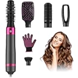 Blow Dryer Brush, Alledge 5 in 1 Hair Thermal Brush and Styler Set for Easy Salon-Style Blowouts with Detachable Negative Ionic Brush Head and Comb for Hair Drying Straightening Curling Styling
