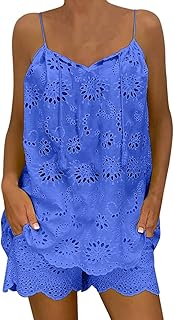 Ropa de manga corta de color liso para mujer, pantalones de camiseta sueltos informales, pijamas de dos piezas para mujer