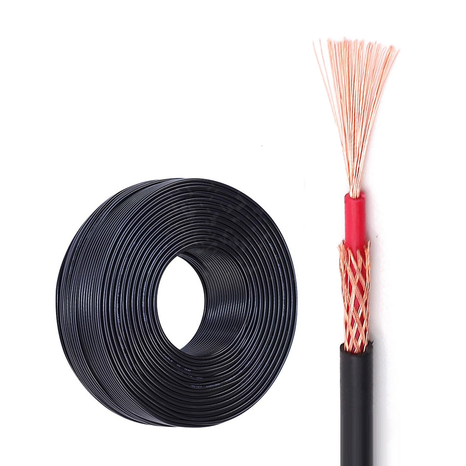 18/20/22/24 AWG Einadriges, Abgeschirmtes Audiokabel, 26–14 AWG (0,12–1,5 Mm²), Sauerstofffreier Kupferleiter Und Geflochtene Abschirmung, 300 V EMI-Schutz For Audio, CCC-zertifiziert(32ft,14AWG)