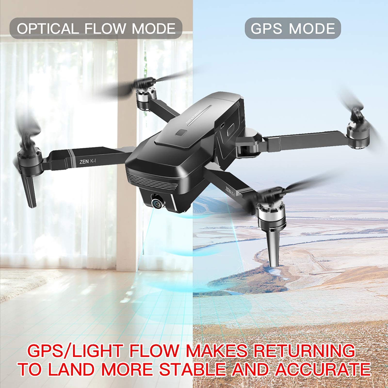 4K UHD dron GPS z silnikiem bezszczotkowym, 50 x zoom, 5 g WiFi FPV RC Quadcopter, następuje Mir, powrót do domu, piękny prezent dla dorosłych początkujących dzieci (kolor: jedna bateria)