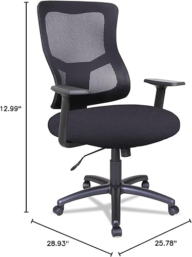 Miniatura 3 de Alera Elusion II Series - Silla giratoria de malla con respaldo medio, color negro