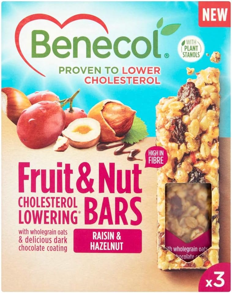 Benecol Raisin & Hazelnut Cereal Bars 3 X 40g