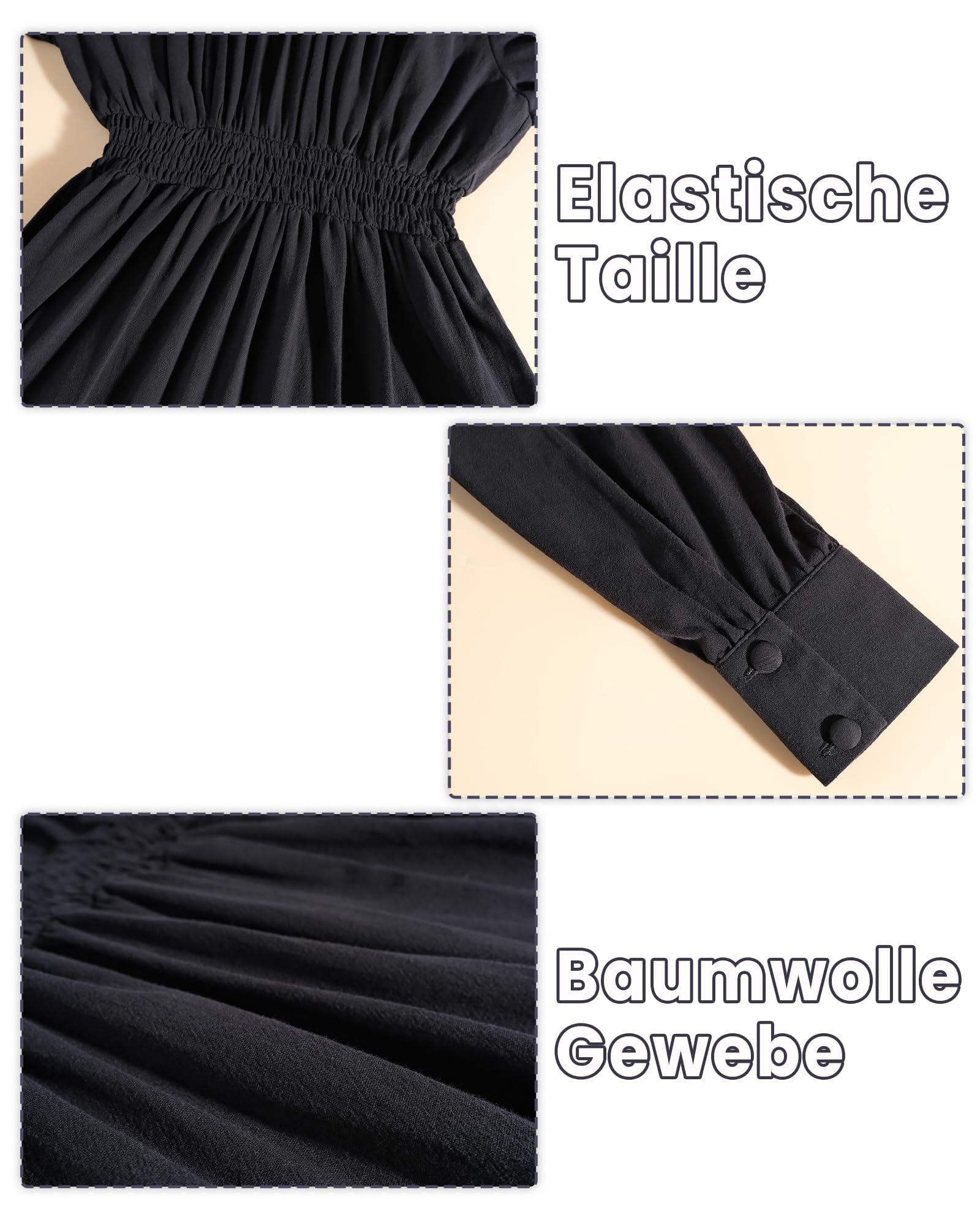 Abito medievale da donna, stile vintage, abito da donna, a maniche lunghe, abito vittoriano, abito medievale, da donna, in cotone