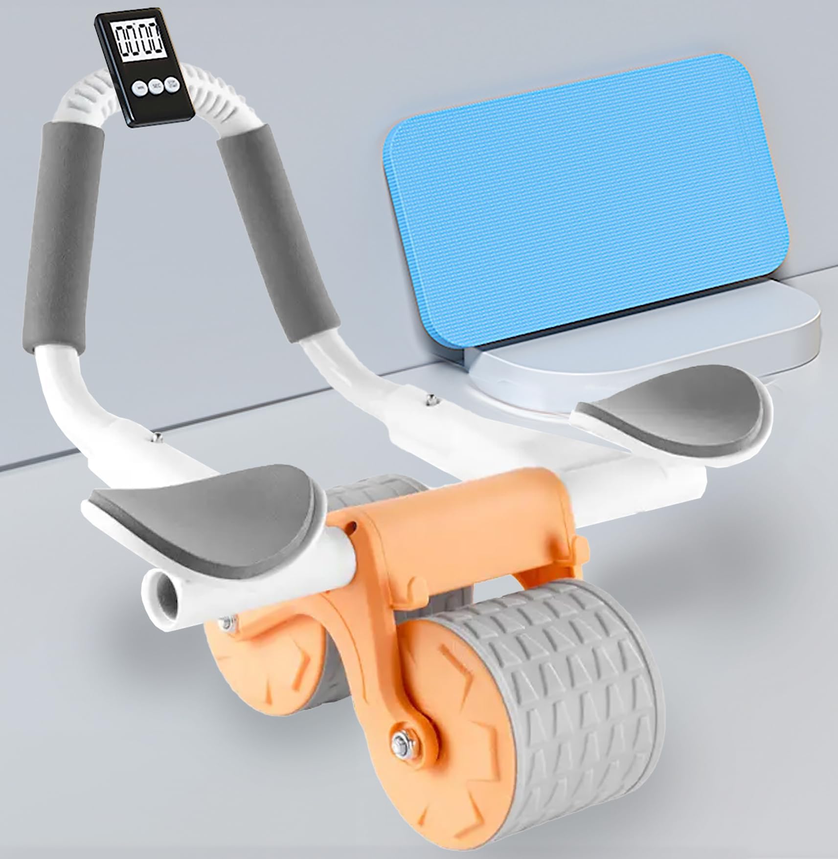 Pritzker Ab Roller Wheel with Knee Mat Automatic Rebound Abdominal Wheel with Timer, Abdominal Wheel Exercise Roller Ab Workout Equipment Ab Stimulator Exercise Wheels for Home Gym