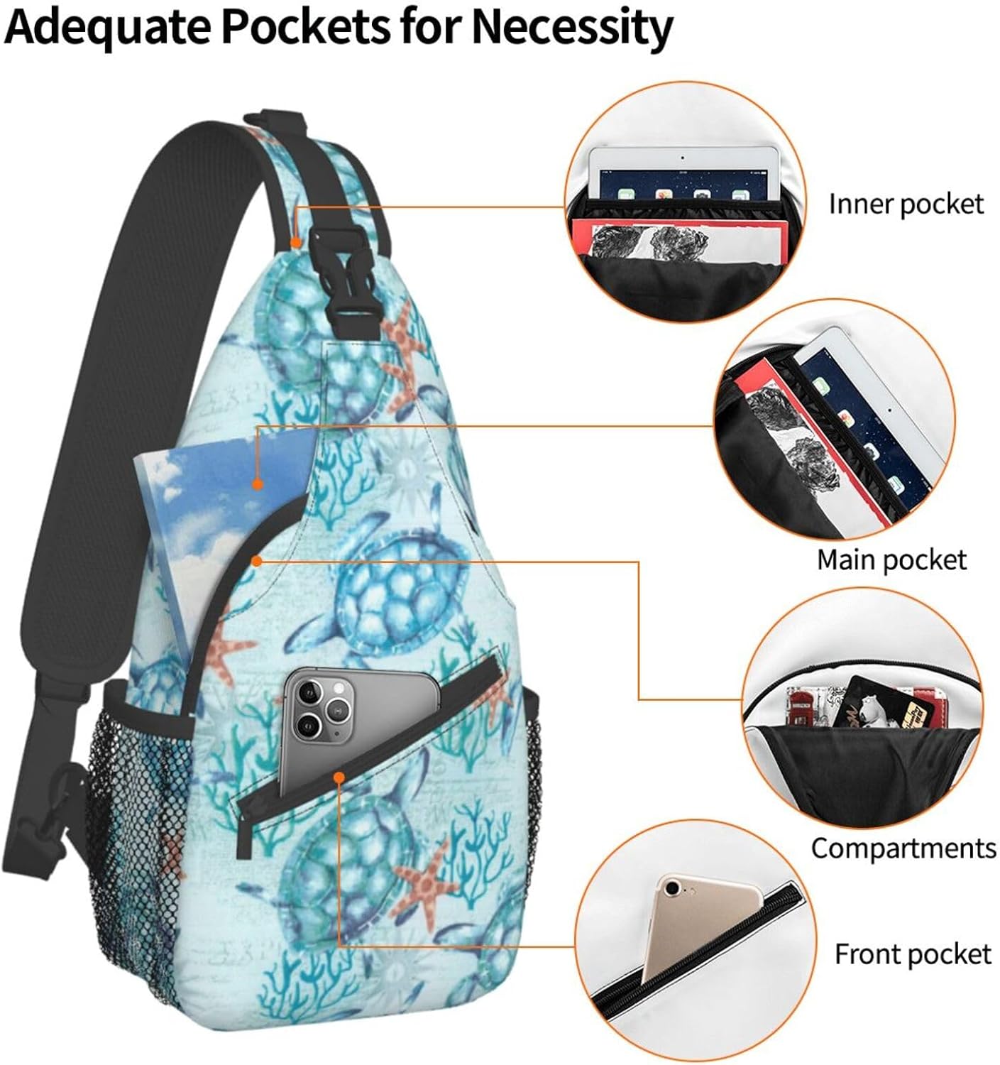Casual Sling Bag for Women Men Travel Crossbody Sling Backpack Small Chest Shoulder Bag Gym Sports Hiking Daypack