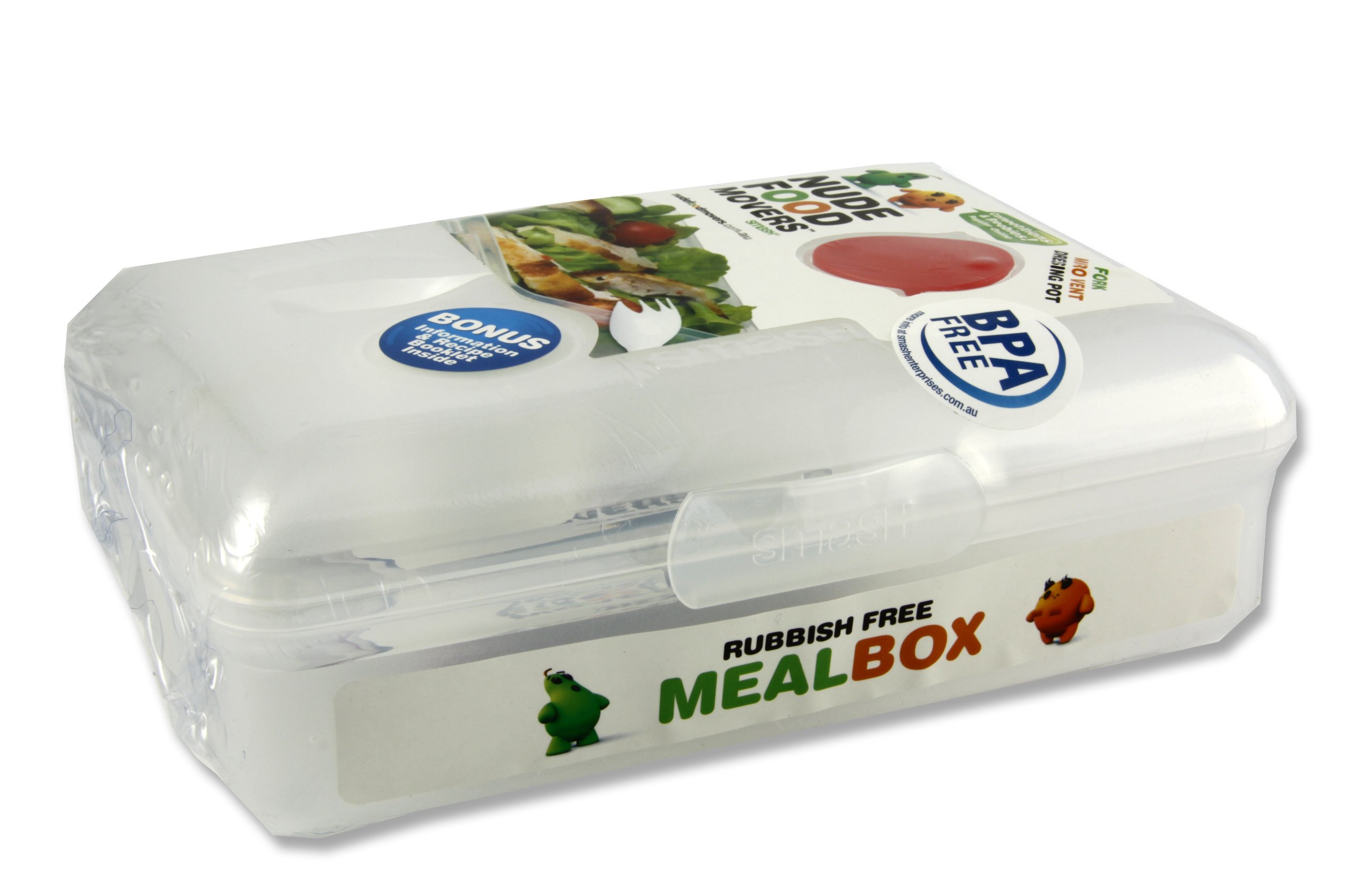 Smash Translucent Nude Food Meal Lunch Box With Microwave Vent, Fork, Sauce Pot