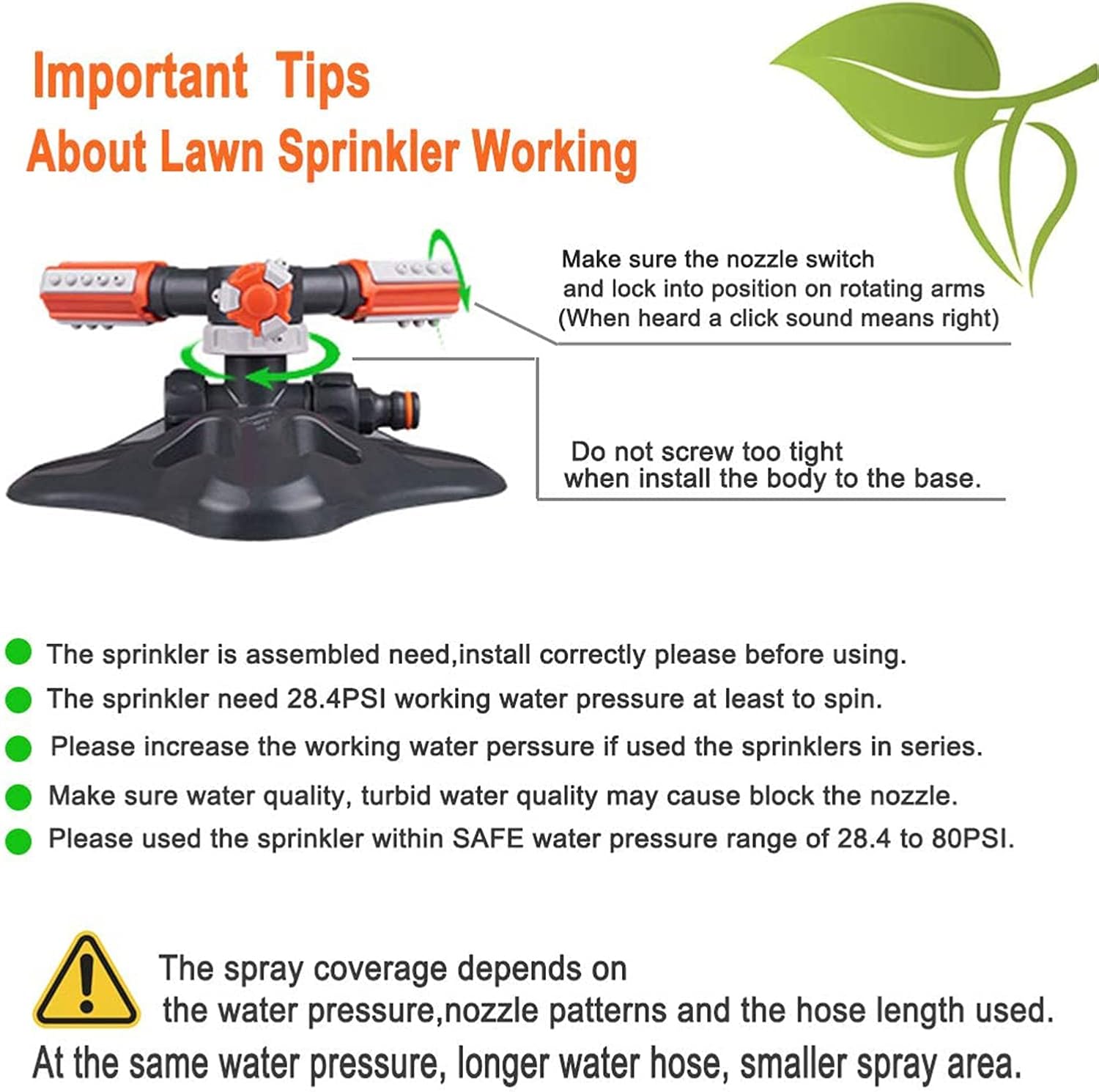 Buy Yullmu Garden Sprinkler, Automatic 360°Rotating Lawn Sprinkler, 3