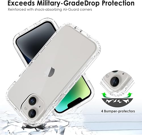 Vista 281 de TENOC Funda para teléfono compatible con iPhone 13 Pro Max, funda transparente a prueba de golpes protectora delgada para 6.7 pulgadas