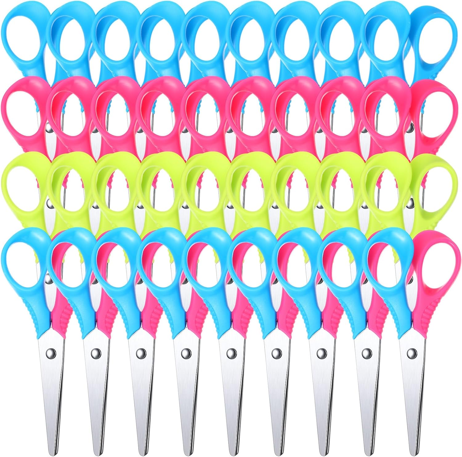 Reginary 78 Pcs Kids Scissors Bulk, 5 Inch Scissors for School, Blunt Tip Scissor Safety Scissor for Kids Student Teacher Preschool Craft Cutting Paper, Multicolor