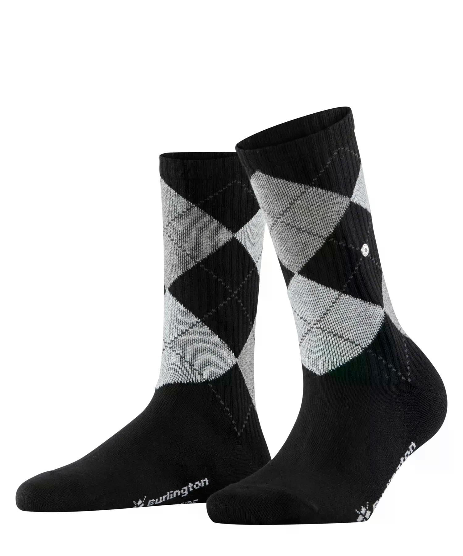 Burlington Women's Rib Courtside W So Cotton Plain Socks 1 Pair, Black 3000, 3.5-7