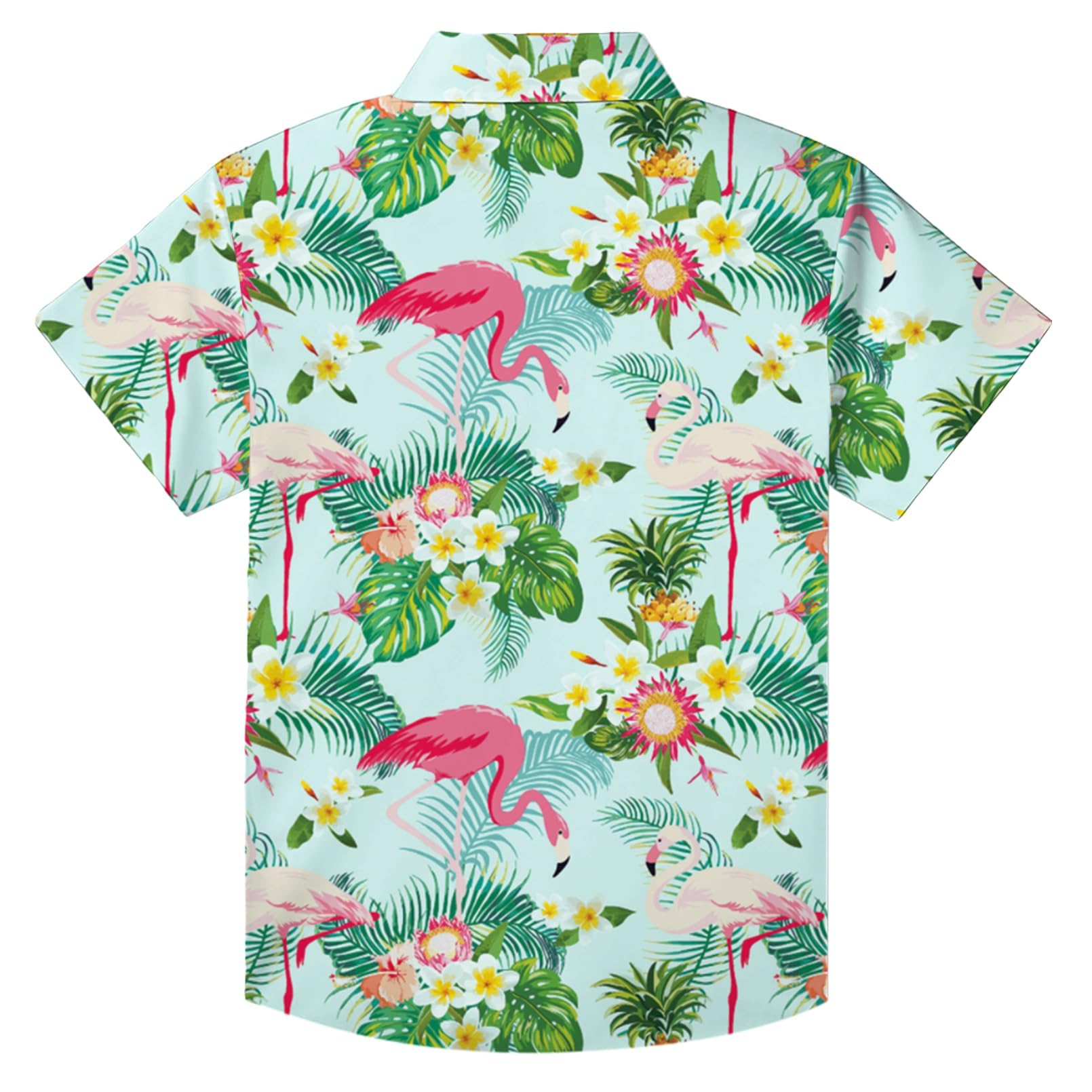 hohololo Hawaii Hemd Kinder Jungen-Hawaiian-Button-Down-Shirt tropischer Strand-Shirt im lässigen Stil 5–14 Jahre