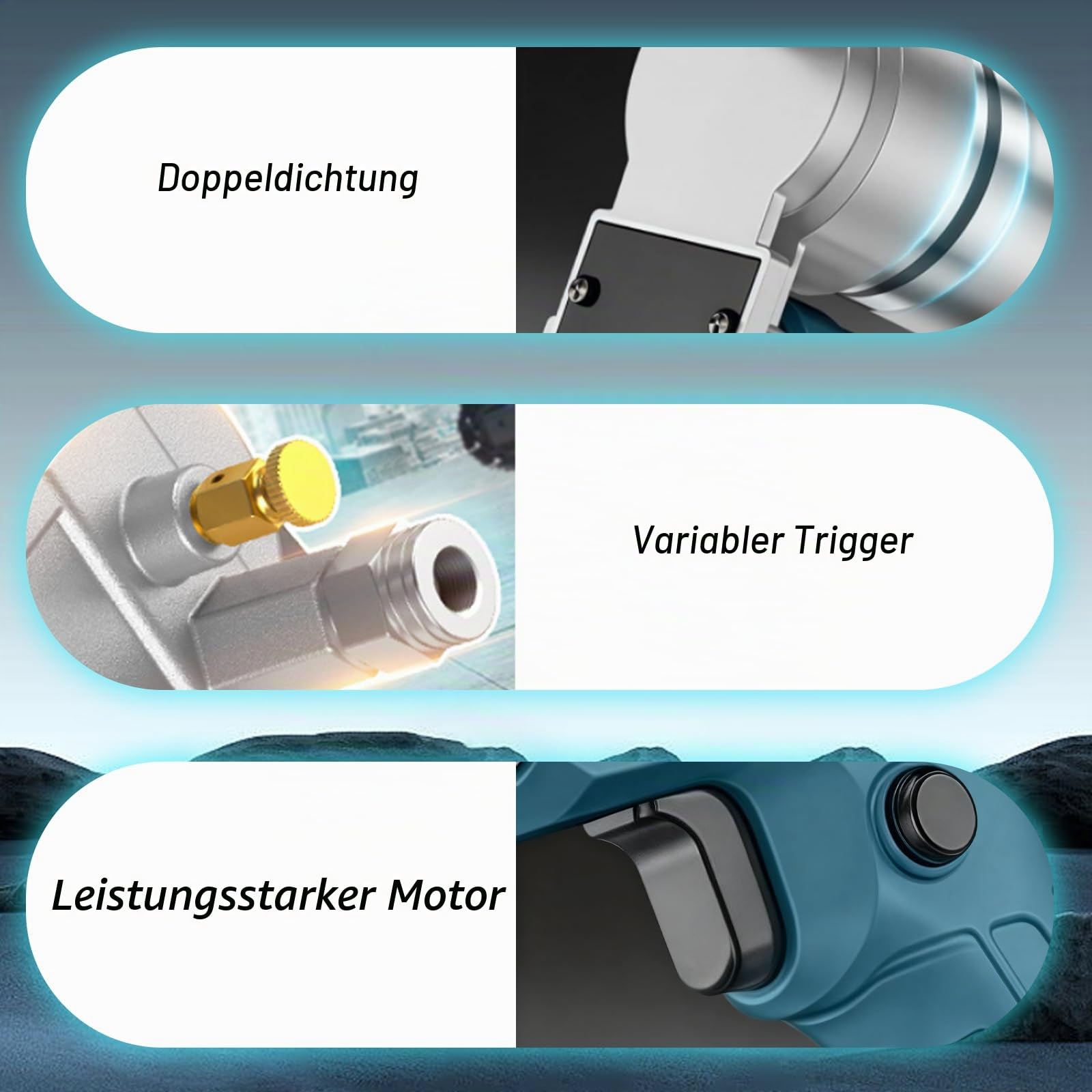 12000PSI Akku Fettpresse für Makita, 140g/min mit 30cm Schlauch