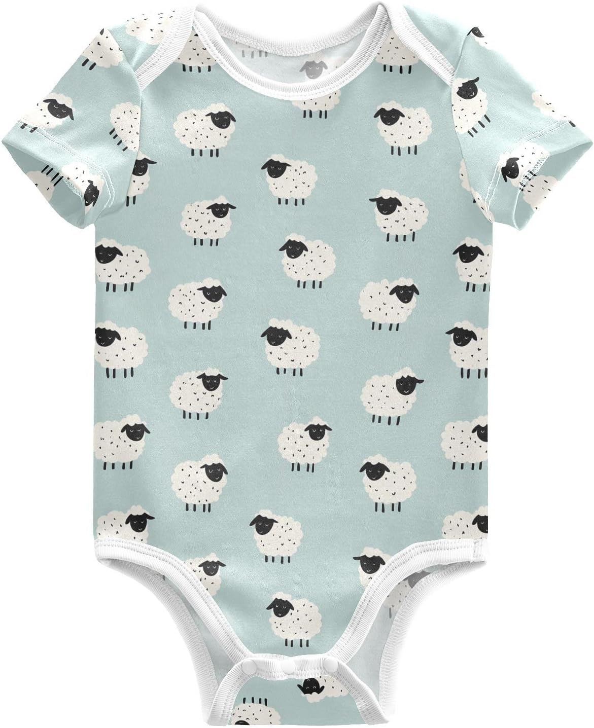 ALAZA Black White Plaid Infant Baby Short Sleeve Bodysuits Cotton Newborn Checkered One-piece Clothes Comfort Romper Outfit