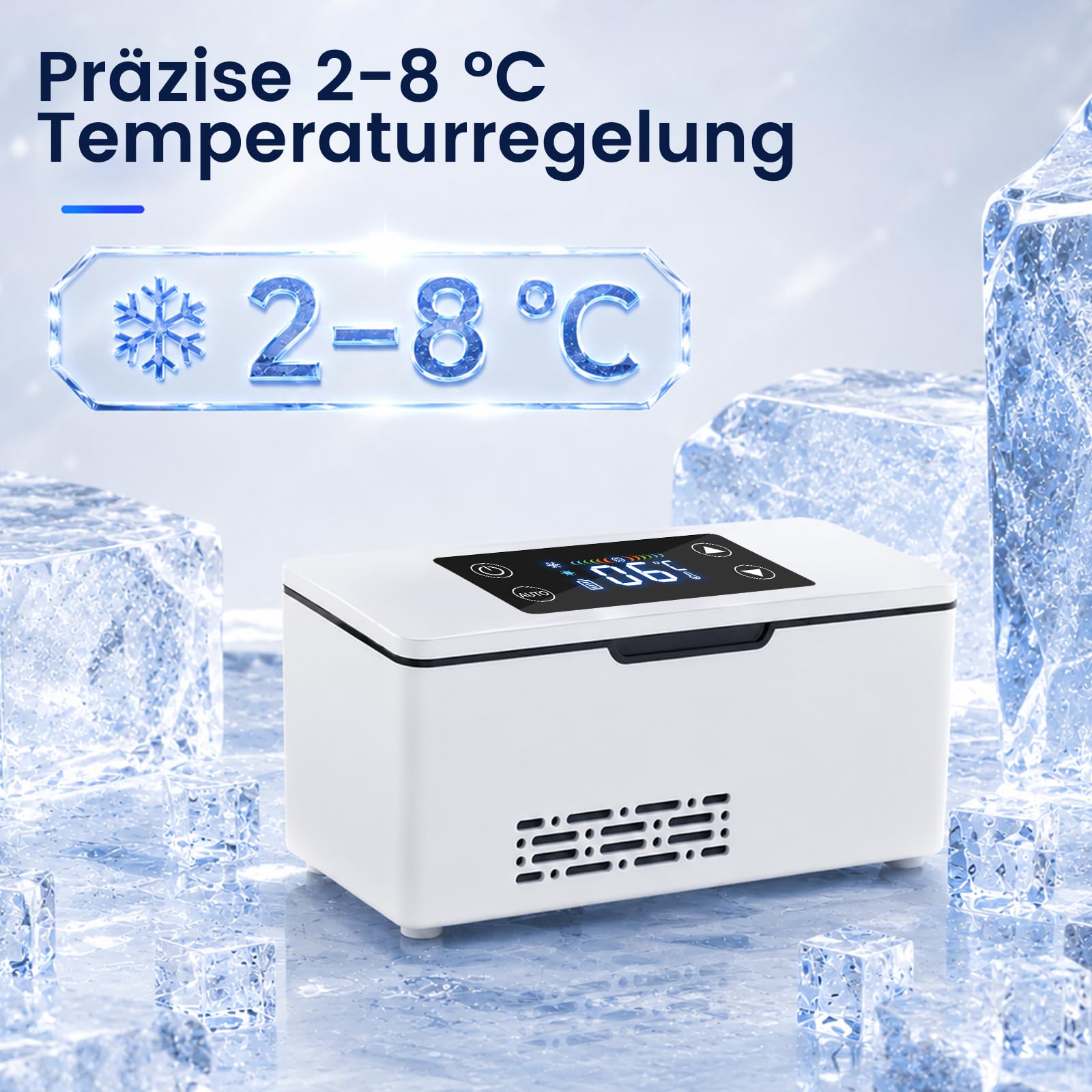 Insulin Kühlbox Elektrisch, 2-8°C Tragbar Medikamenten Kühlbox