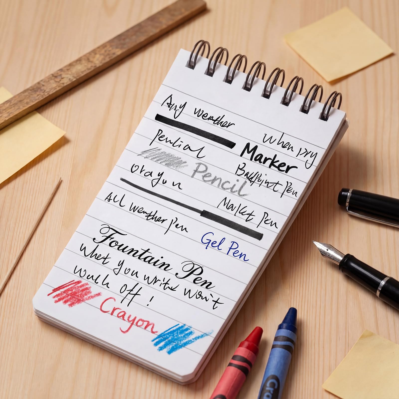 Eaasty Carnet de notes de police imperméable de 7,6 x 12,7 cm – Carnet à spirale résistant aux intempéries – Papier sténo, notes pour papa, bureau, activités de plein air (vert kaki)