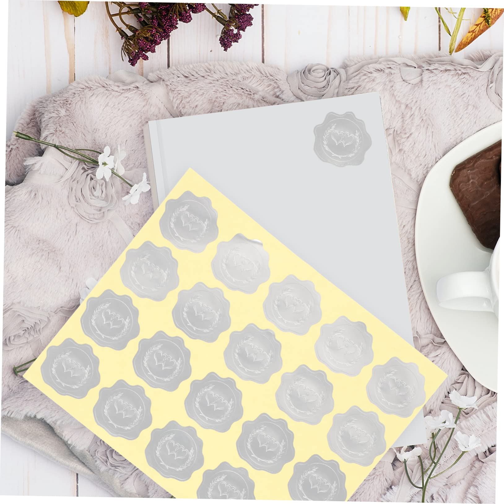 STOBOK 25blätter Delicate Sealing Stickers Für Hochzeitskarten Runde Aufkleber Mattgold Und Mattsilber Selbstklebende Etiketten Für -projekte Einladungskarten Und
