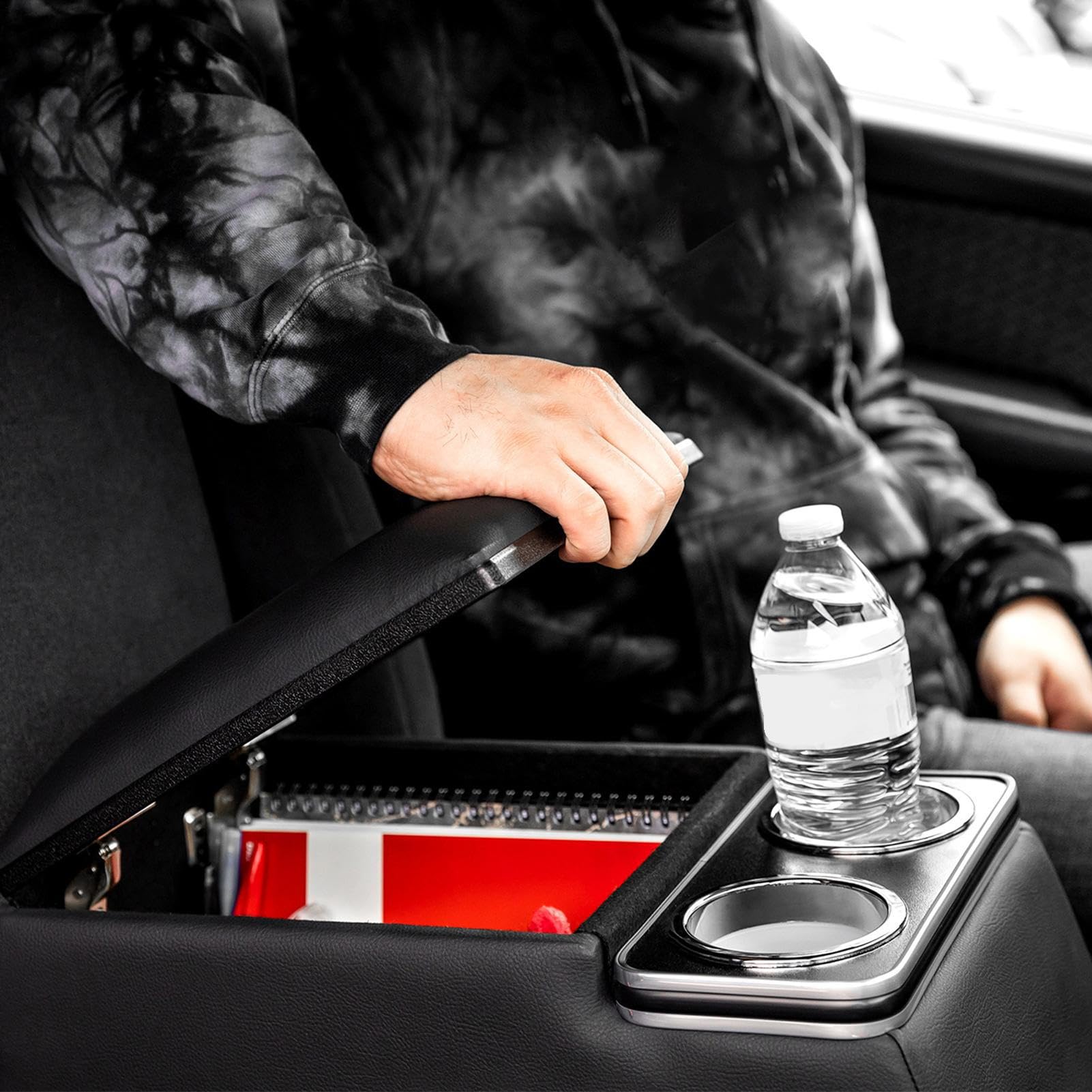 Consolle per braccioli da auto – Contenitore portaoggetti per auto | contenitore centrale, capiente scomparto interno per auto, con porta bevande, spazio di archiviazione durevole per auto, SUV,