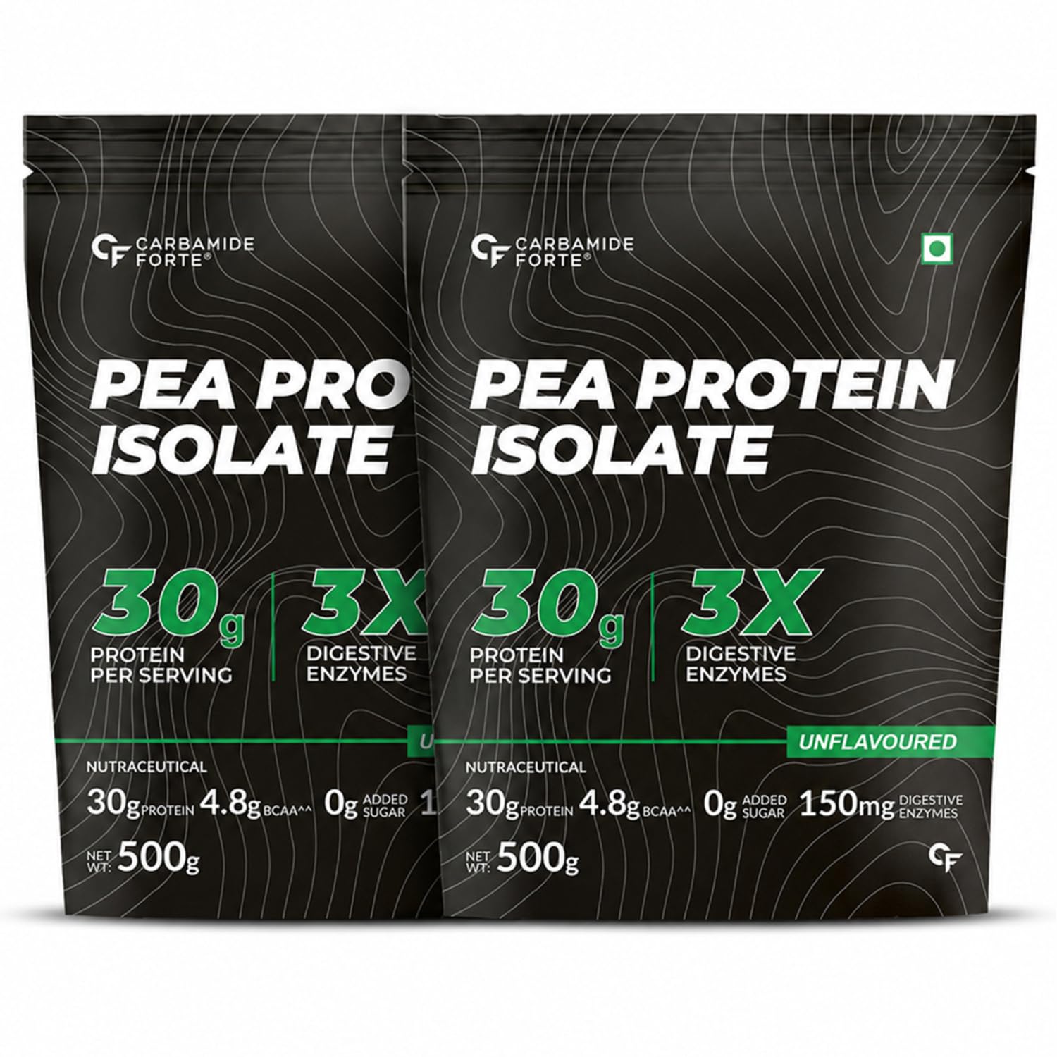 Carbamide Forte Pea Protein Isolate 30g per serving | Vegan Plant Protein Powder with 4.8g BCAA | 100% Pure Unflavoured Plant Based Pea Protein Powder - 500g (Pack of 2)-image-41