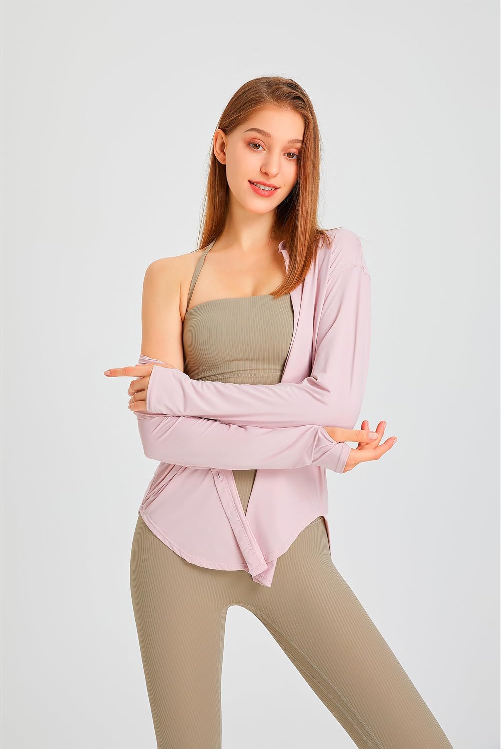 Women's UPF 50+ UV Sun Protection Long Sleeve Shirt Button-Down Shirt Yoga High Stretch Sport Blouses - Image 3