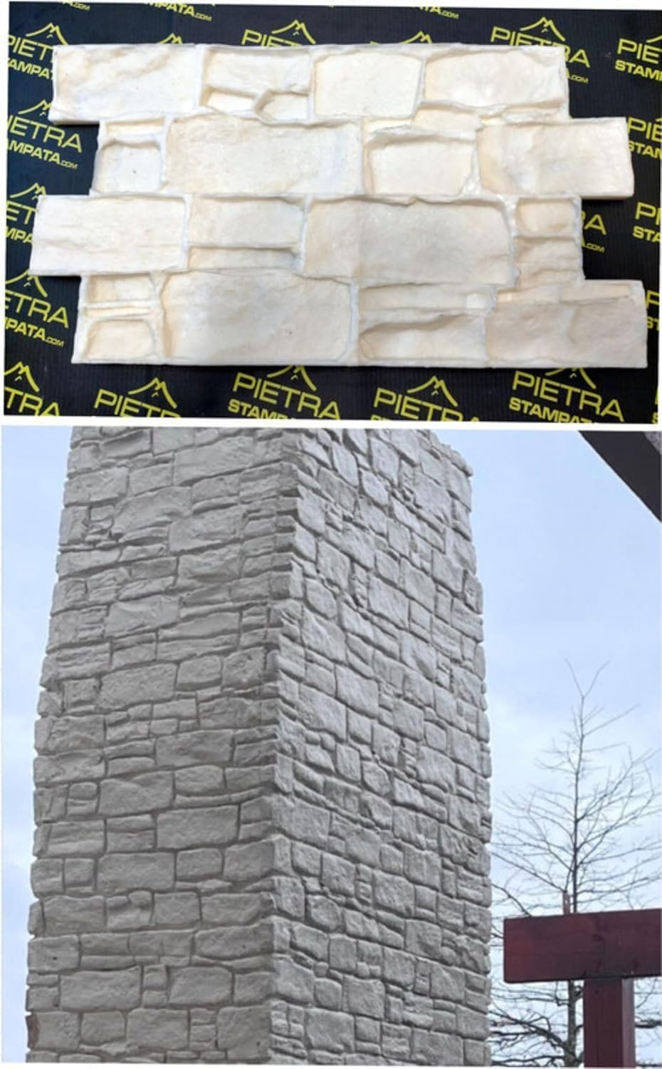 Vertical Concrete Stamp Cement Rubber Mold Decorative Texture Stamp Nigeria Model, Approx. 56x30 cm (22x11.8 inches) – Durable Polyurethane Stone Texture Mat