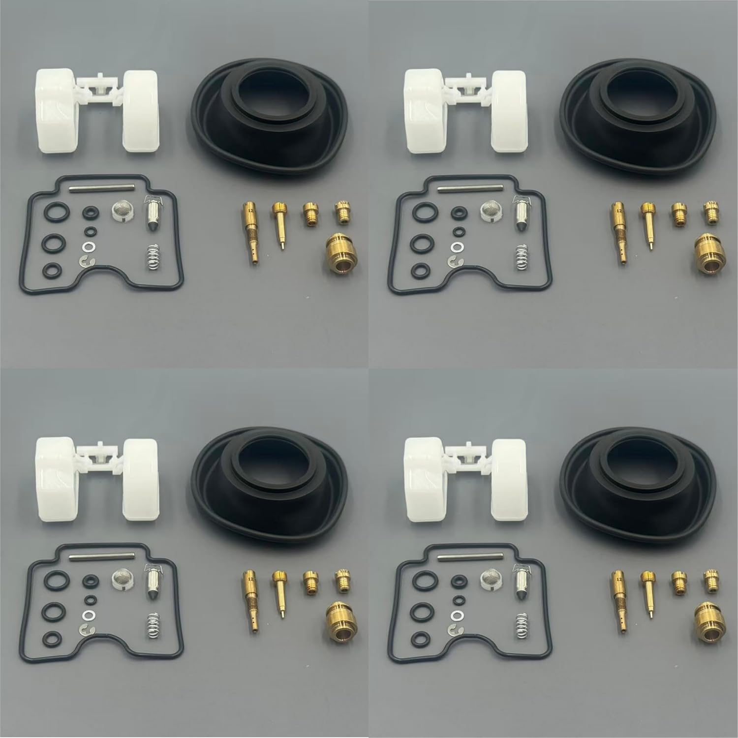 Carburetor Carb Rebuild Repair Kit with Diaphragm and Float Fit for Suzuki GSX600F Katana 600 1998-2006 Carb Parts Replacement with Main Jet #112.5#115 Pilot Jet #12.5 (4Pack)