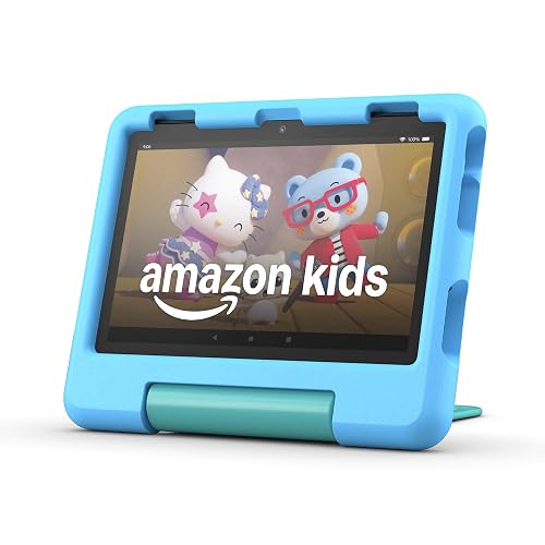 Amazon Fire HD 8 Kids tablet, ages 3-7 | 4GB memory, includes ad-free and exclusive content, parental controls and 13-hr battery, 64GB, Blue, (2024 release)