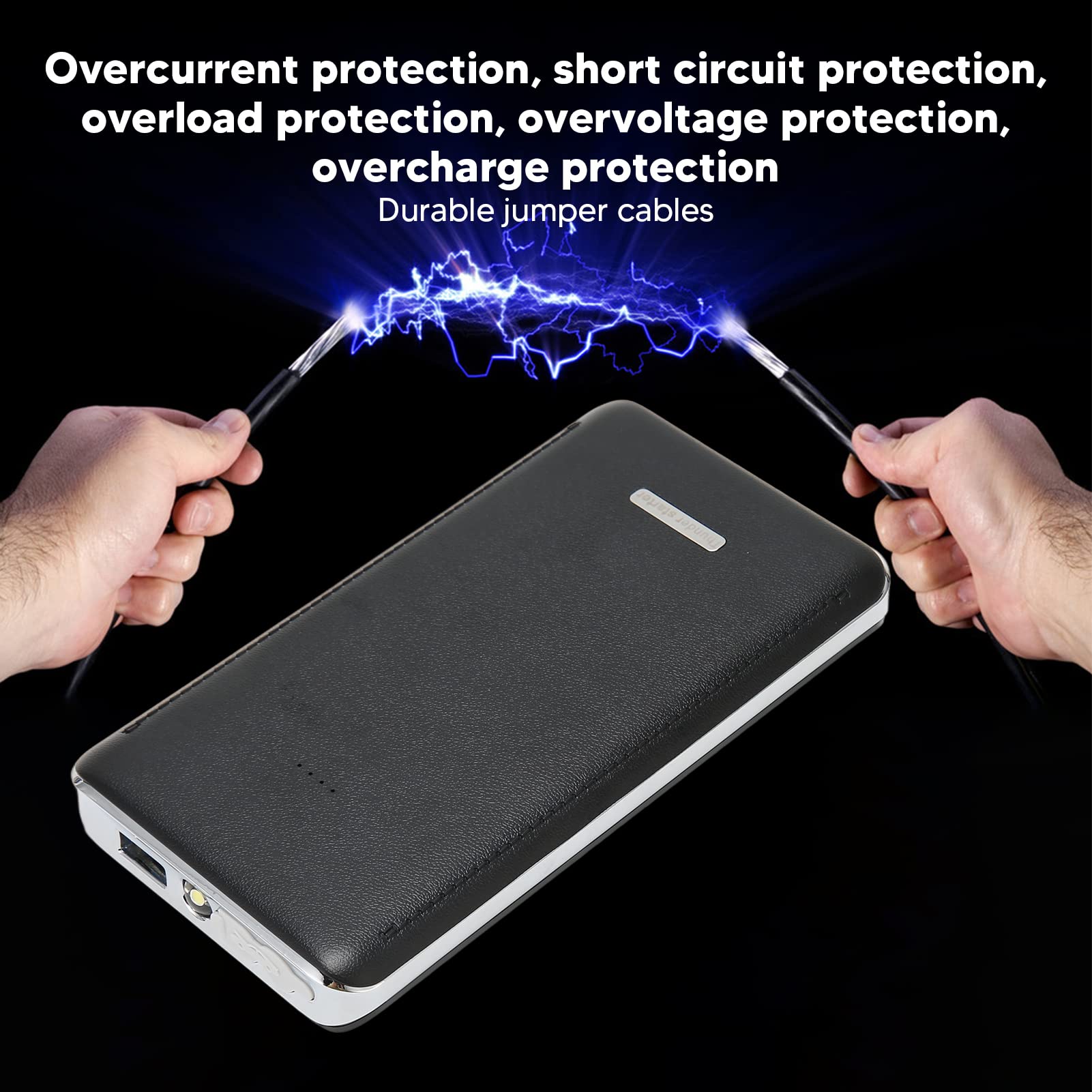 Démarreur de Démarrage 600 A Crête 8000 MAh, Booster de Démarrage de Batterie de Voiture Portable, Bloc d'alimentation Portable pour Moteurs jusqu'à 5,0 L à Gaz 2,5 L avec