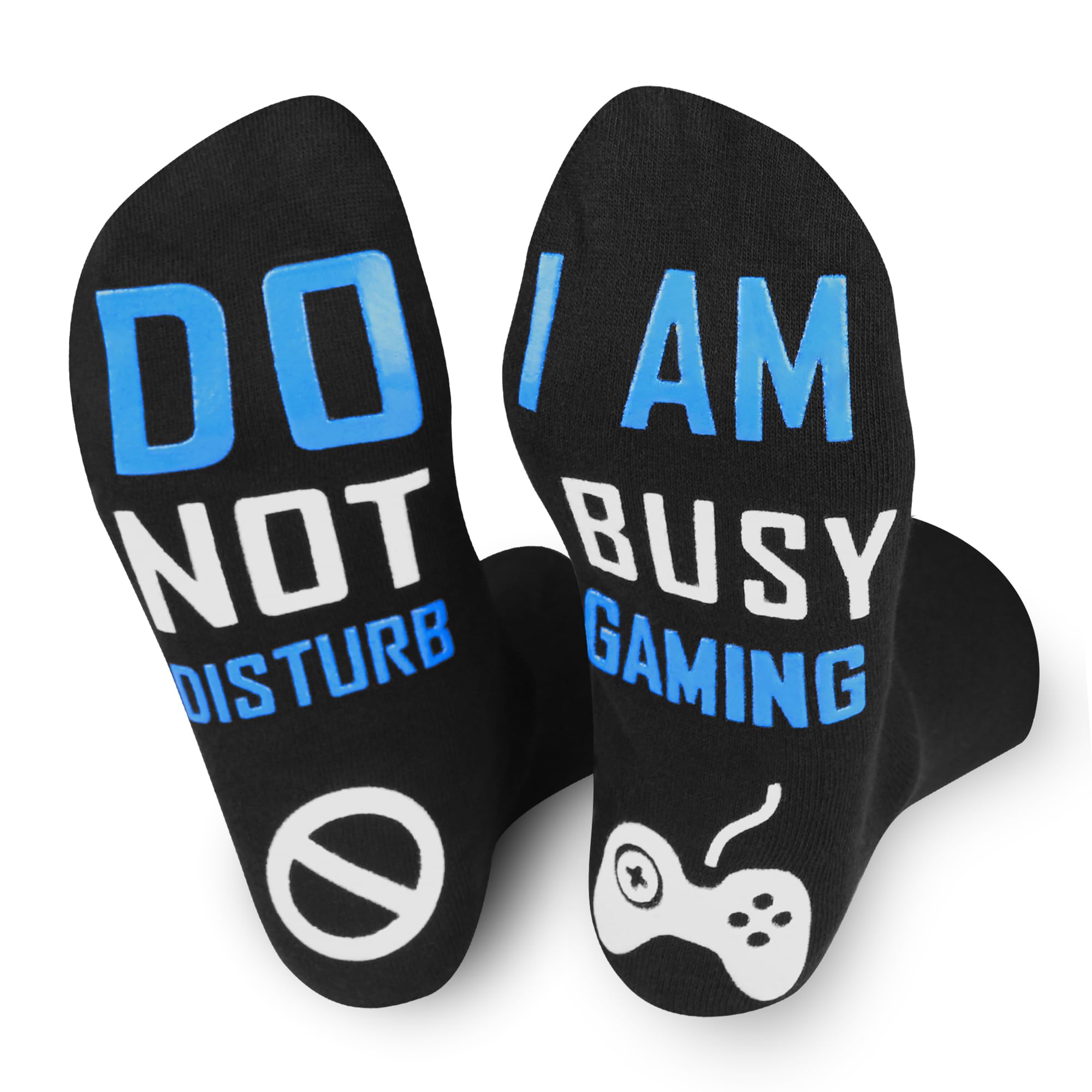 Nucinzua Gaming Socks I Am Busy Gaming Socks,Birthday Gift for Boys, Mens Gifts Dad Gifts Ideas for Him,Fathers,Teens,Husband, Blue and White 3, L