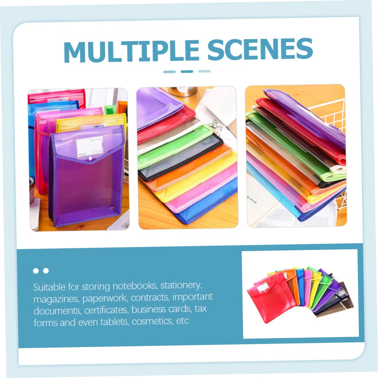 jojofuny 10pièces Organisateur De Documents Porte-documents Portable Pochette Pour Rangement De Dossiers Voyage