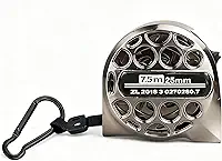 Fita Métrica de Aço Inoxidável com Medição Precisa 3M 5M 7,5M Trena Profissional Resistente à Água e Ferrugem, Presilha e Mosquetão para Marceneiro, Engenheiro, Arquiteto (7.5x25mm)