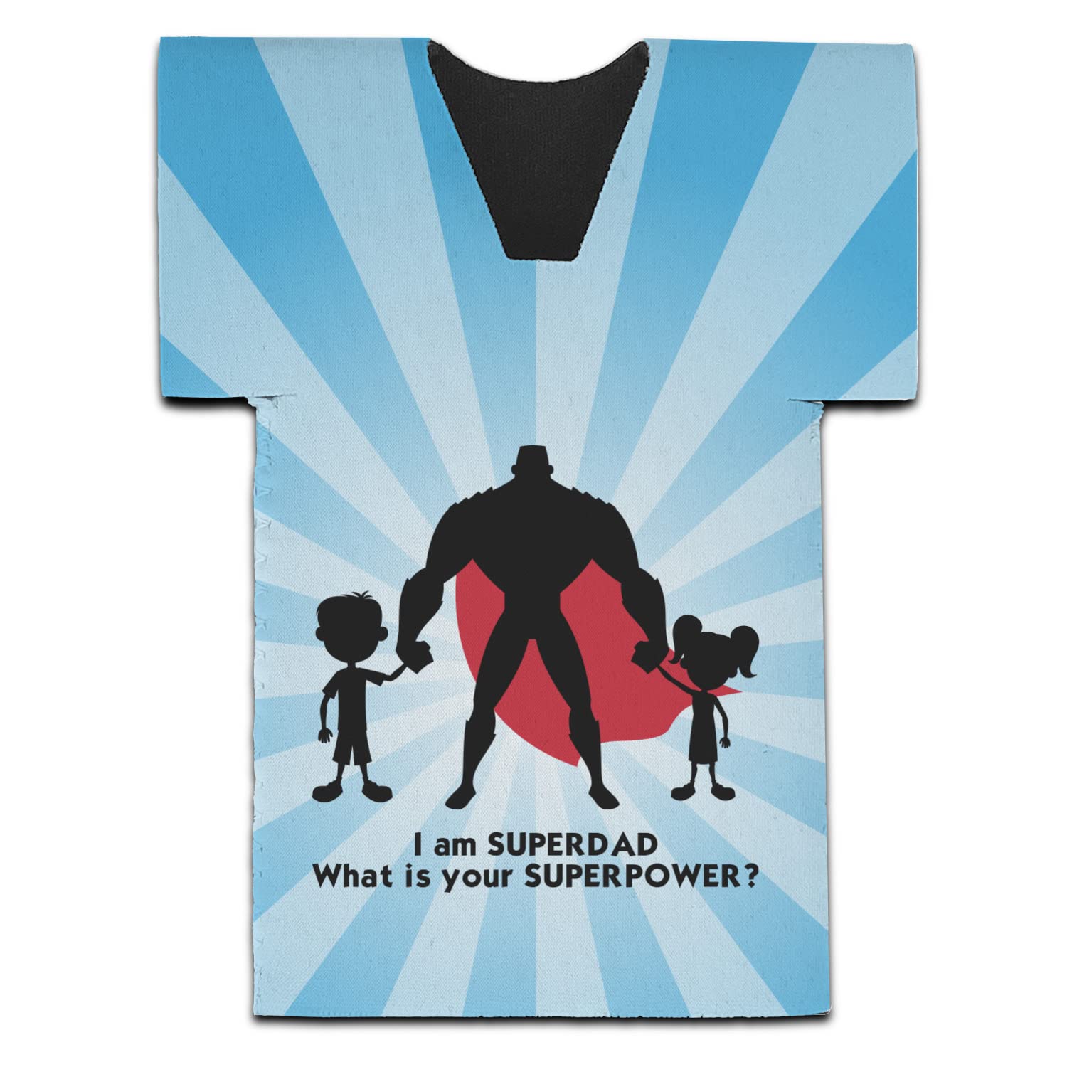 Personalized Super Dad Jersey Bottle Cooler - Set of 4