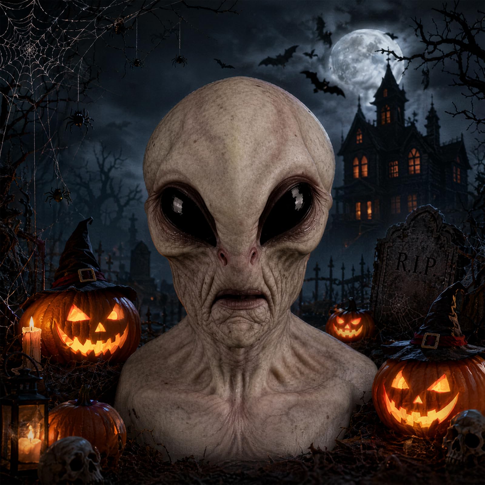 Vauxe Alien Mask Scary Masks for Adults Halloween Decorations