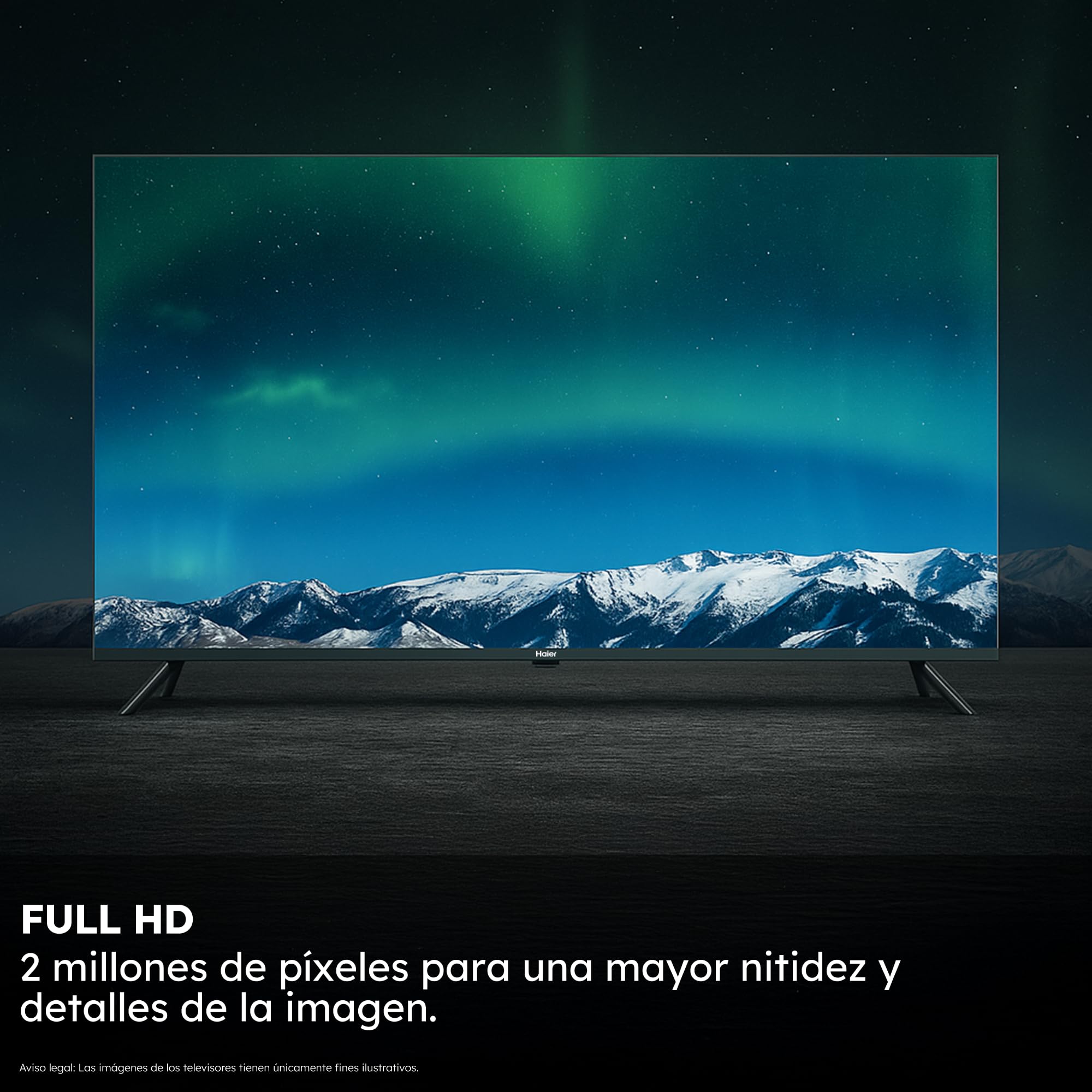 Haier Direct LED Full HD H32K85FFX - 32", Smart TV, Google TV, Dolby Audio, HDR 10, Smart Remote Control, Google Assistant, Procesador Quad Core, Bluetooth 5.1, DBX TV, HDMI 2.1 x 4, Sin Marcos, 2025