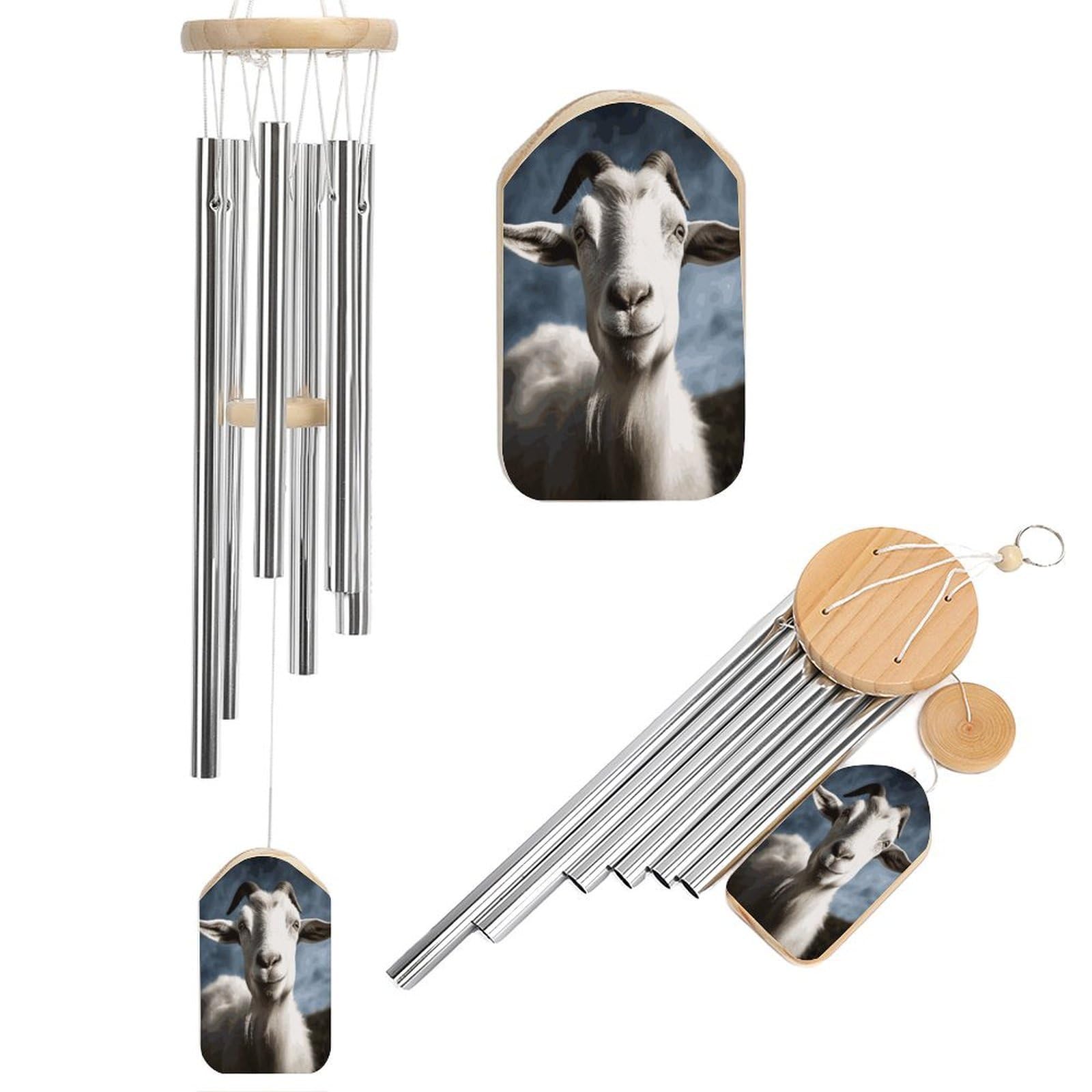 Fekiloot Style Goat Tone Wind Chimes For Outside,Wind Bell With 6 Aluminum Alloy Tubes,Sympathy Wind Chime For Yard/Garden/Patio Decor