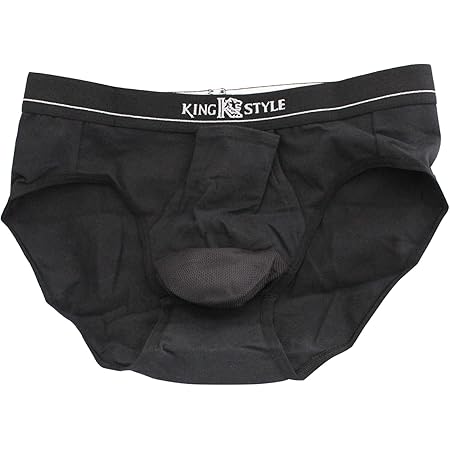 King Style 網ポケット付 壮快パンツ ブリーフ(上向き)CS-C3308 黒 Lサイズ