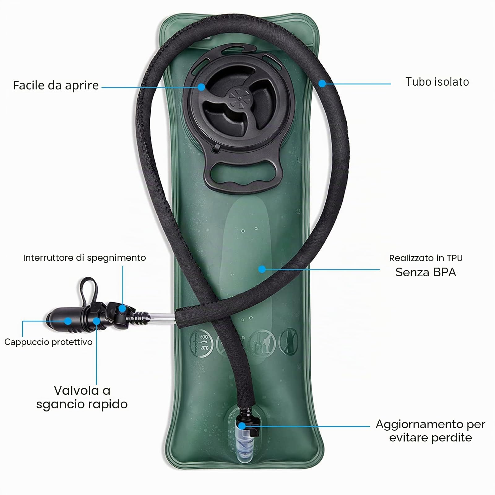 G4Free 22L Borsa di idratazione Zaino da Corsa con Upgrade Vescica d'Acqua 3L per Bicicletta MTB Trekking Alpinismo Campeggio