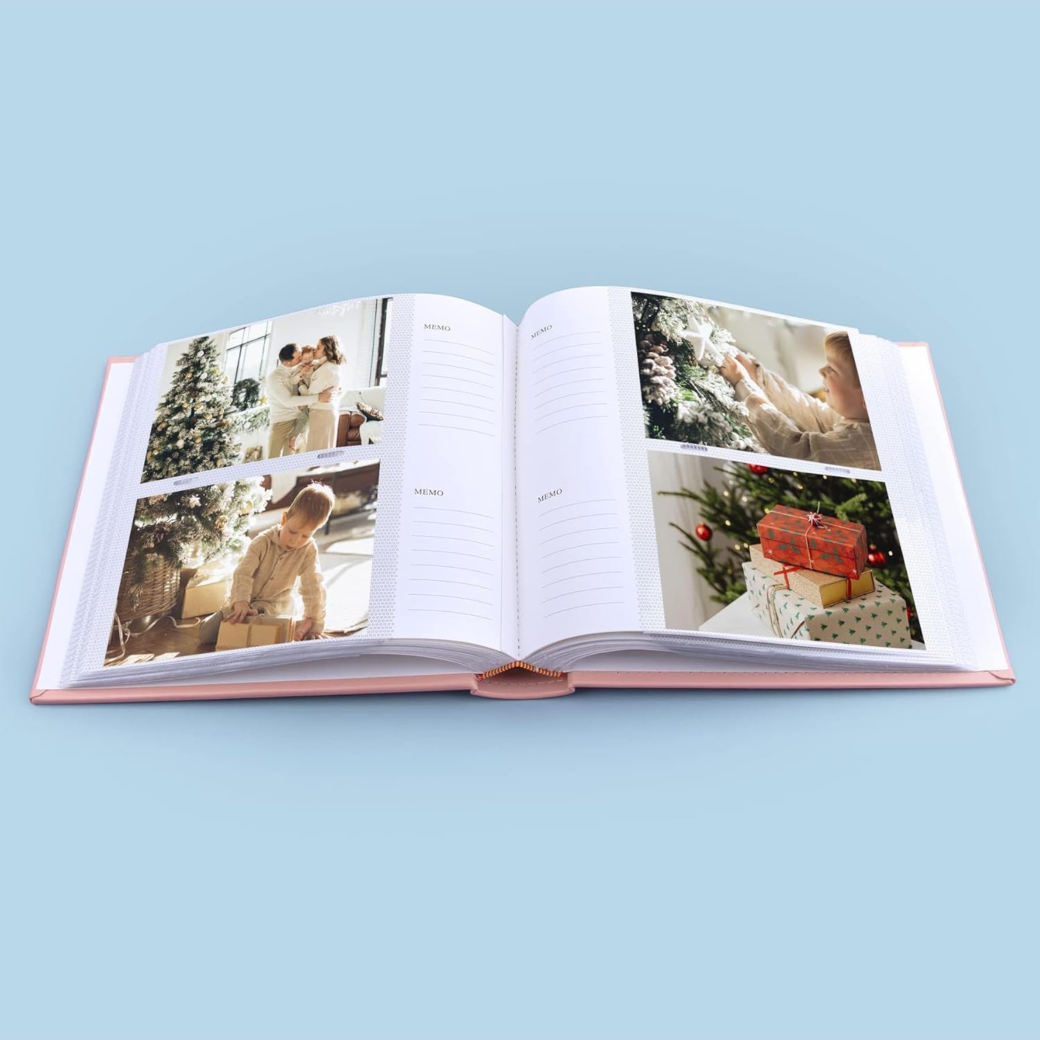 Golden State Art, Faux Leather Photo Album Hold 200 4x6 Photos with Memo Writing Space,Great for Wedding Family(DIY Cover,Color:Pink) - Image 2