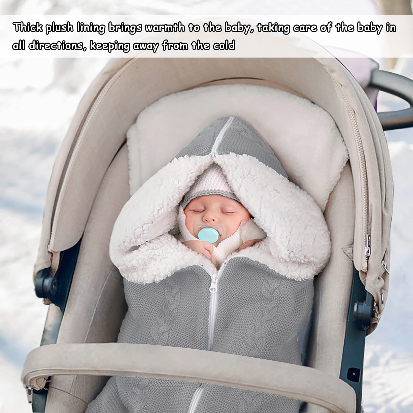 Baby Swaddle Blanket Wrap With Feet – Thick Fleece Sleeping Bag For Newborns 0-12 Months - View #3