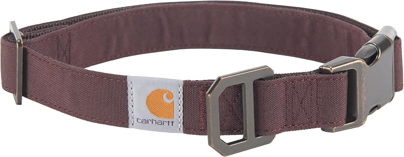 Carhartt Collar de nailon para perro, totalmente ajustable, duradero, de nailon Cordura de 2 capas, collares de lona para perros, vino profundo, grande