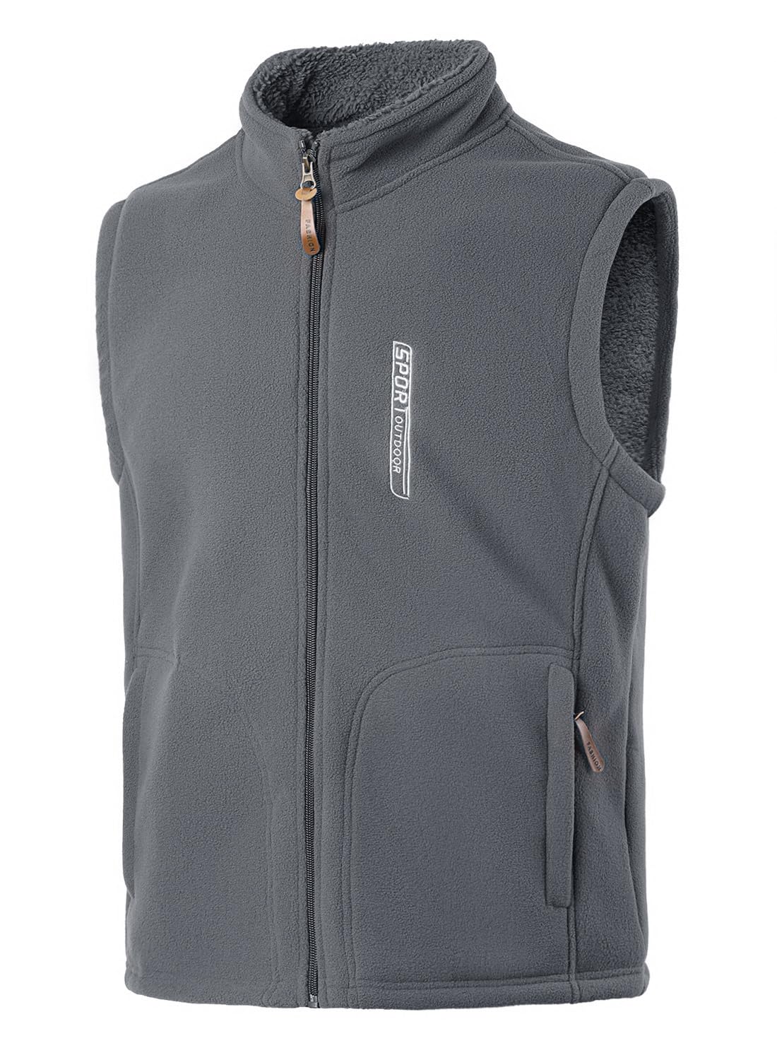 Homme Polaire Automne Hiver Veste Polaire légère Gilet Respirant Micropolaire Anti Peluche Manteau Zipée Sport Veste de Photographie D'extérieur avec Poches Zippées Veste de Randonnée