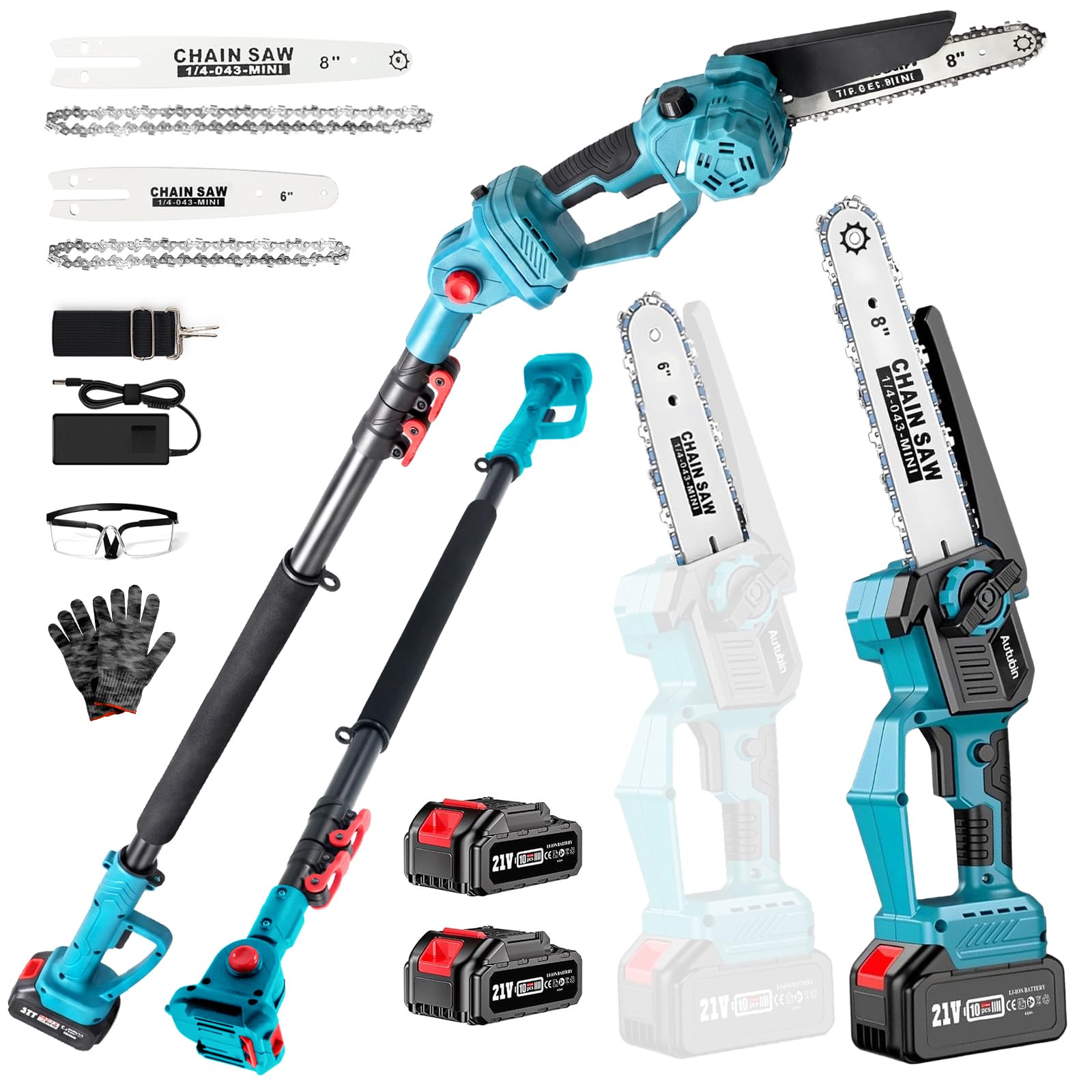 8 &amp; 6 Inch Electric Pole Saw &amp; Mini Chainsaw for Tree Trimming