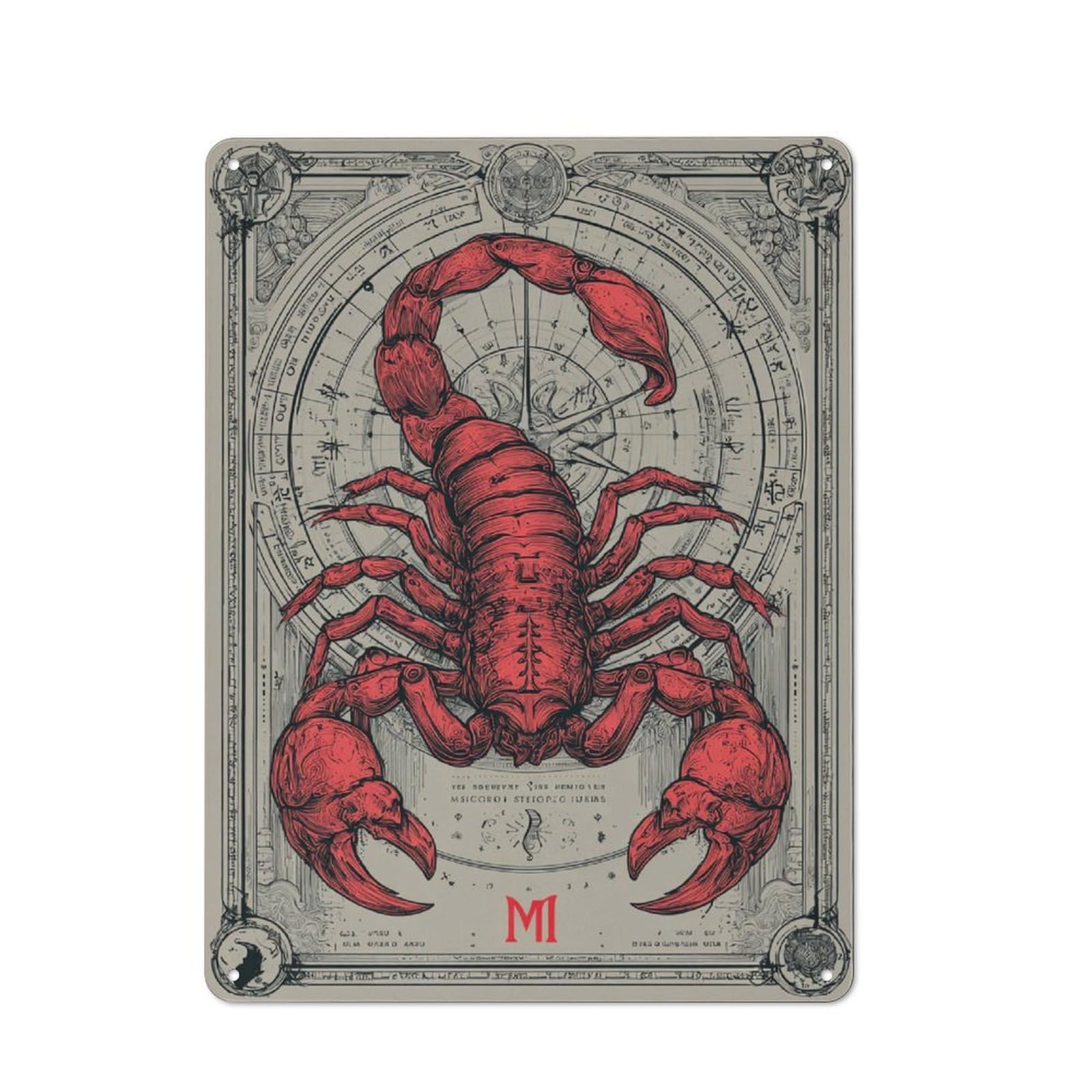 Junmoney Scorpio Mystique Tin Sign 40X30cm With For Workshop Wall, Vintage Decor, For Metal Sign Collectors, For Garage And Workshop Walls