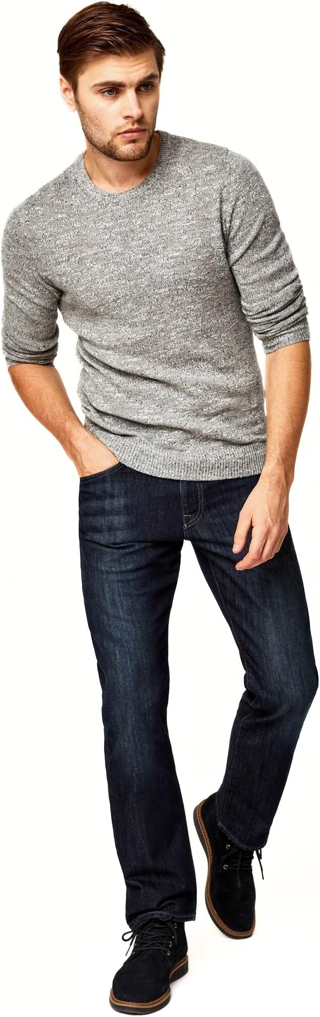 Matt Classic Men's Straight Leg Jeans, Mid-Rise Relaxed Fit Jeans for Men