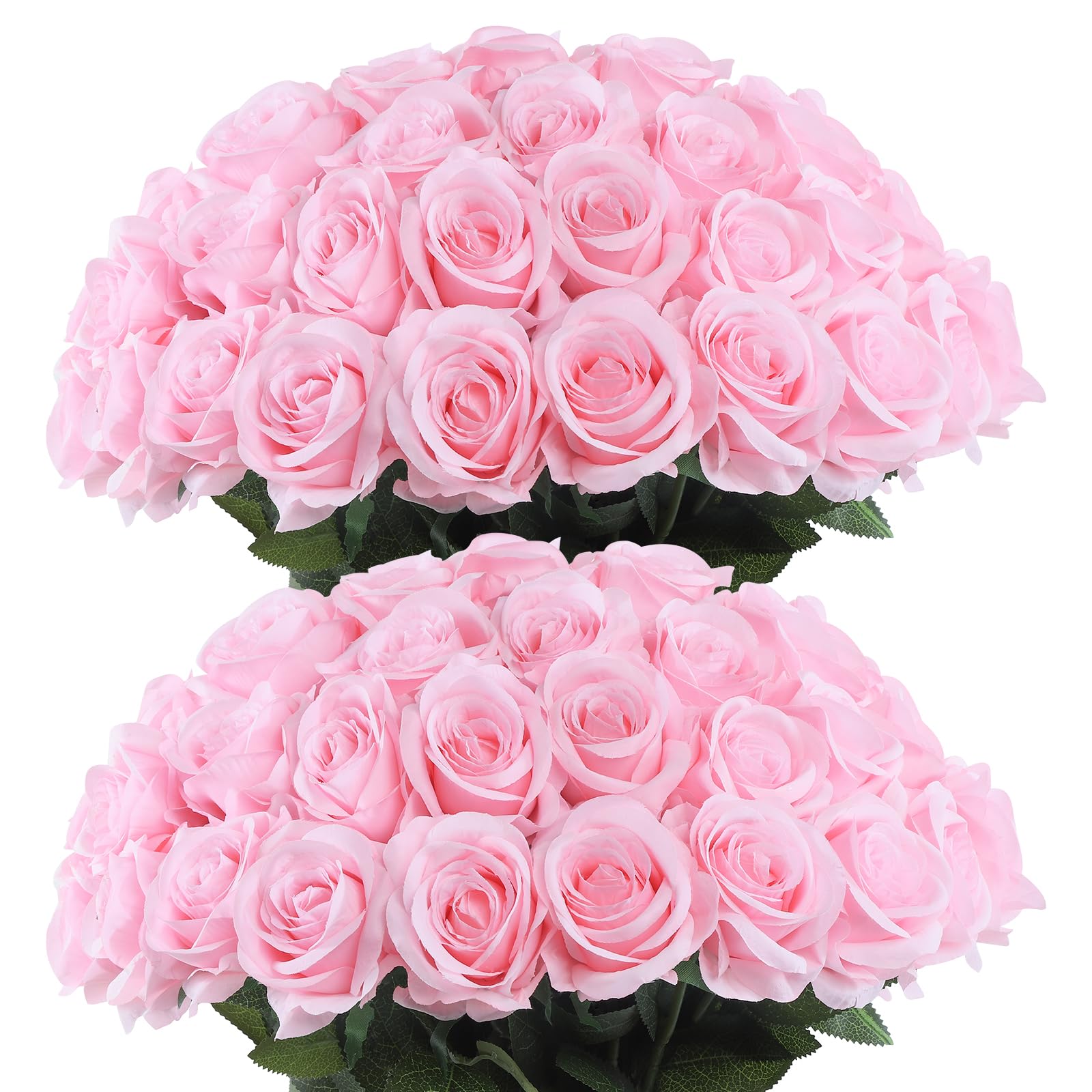 DuHouse 50 rosas artificiales, color rosa