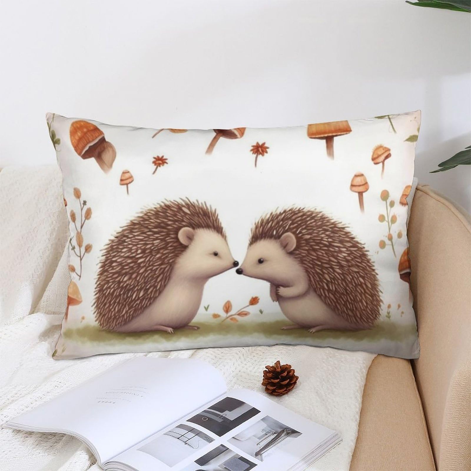 NTVOWPZO Decoration Throw Pillow Covers 12 "x20 Pillowcases Covers Nature Lovely Hedgehog Lovers Soft Pillowcases Modern Farmhouse Home Decor Sofa Cushions Covers for Couch Bed Living Room